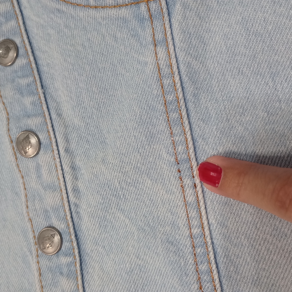 Bongo Vintage 90s Y2K Denim Mini Dress Light Wash - Picture 12 of 12